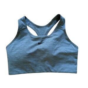 Nike Swoosh Dri-fit Training Sports Bra Heather Blue Grey Medium Support XL NEW